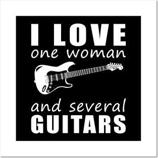 Strings of Love - Funny 'I Love One Woman and Several Guitars' Tee! Posters and Art